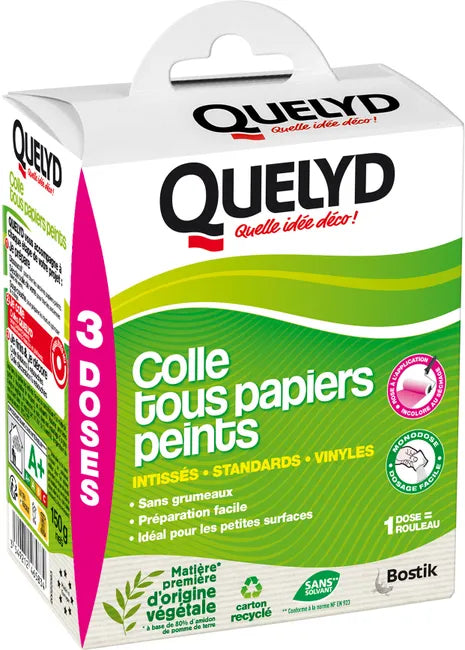 Colle QUELYD – Pour Tous Types de Papiers Peints, Facile et Écologique – 150g