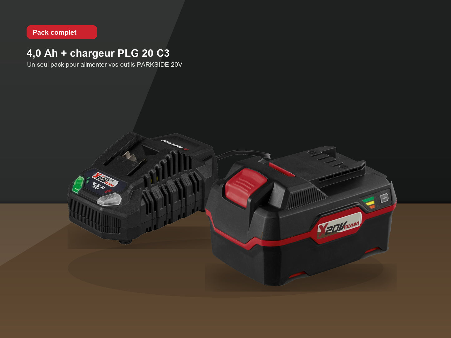 Pack Batterie 4Ah + Chargeur|PARKSIDE®