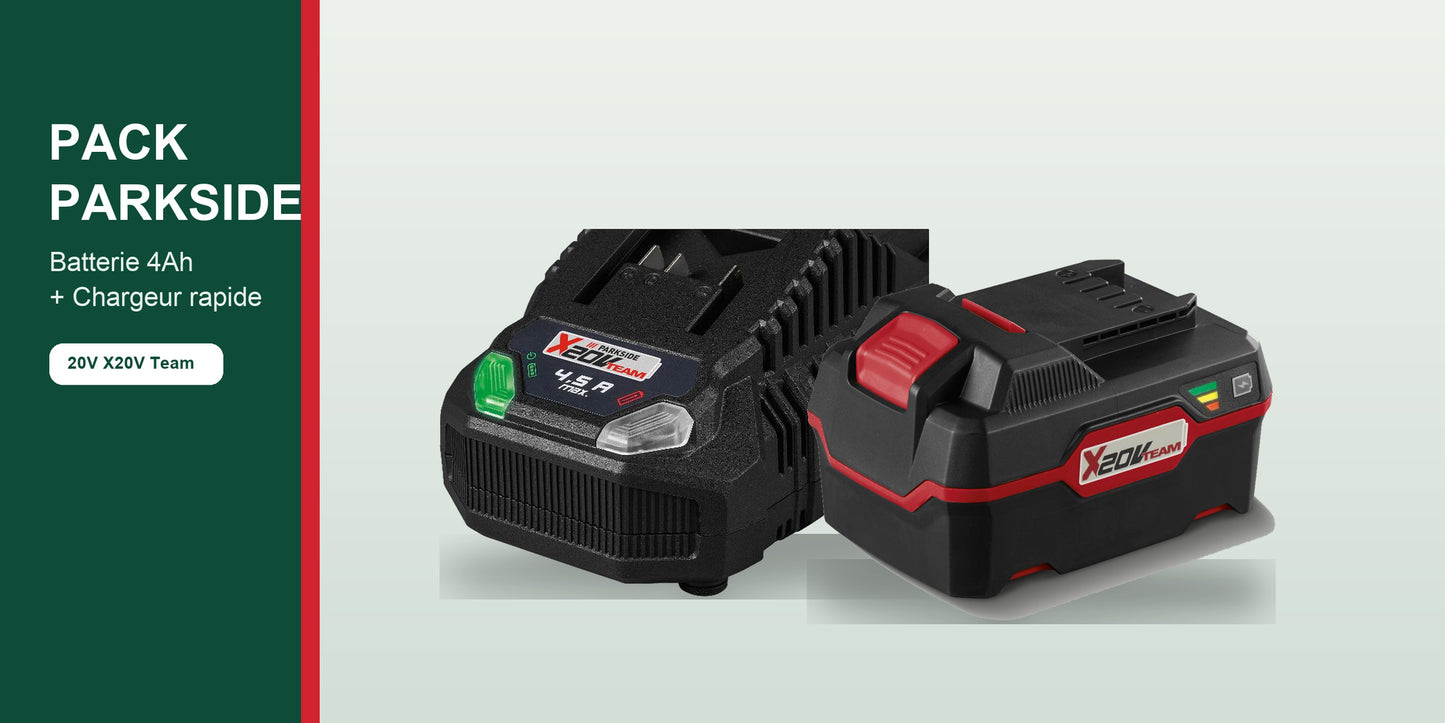Pack Batterie 4Ah + Chargeur|PARKSIDE®