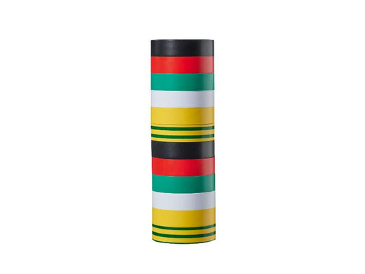 Lot de 12 Rubans Isolants Électriques 15 mm × 8 m — 6 Couleurs, Protection 6 000 V